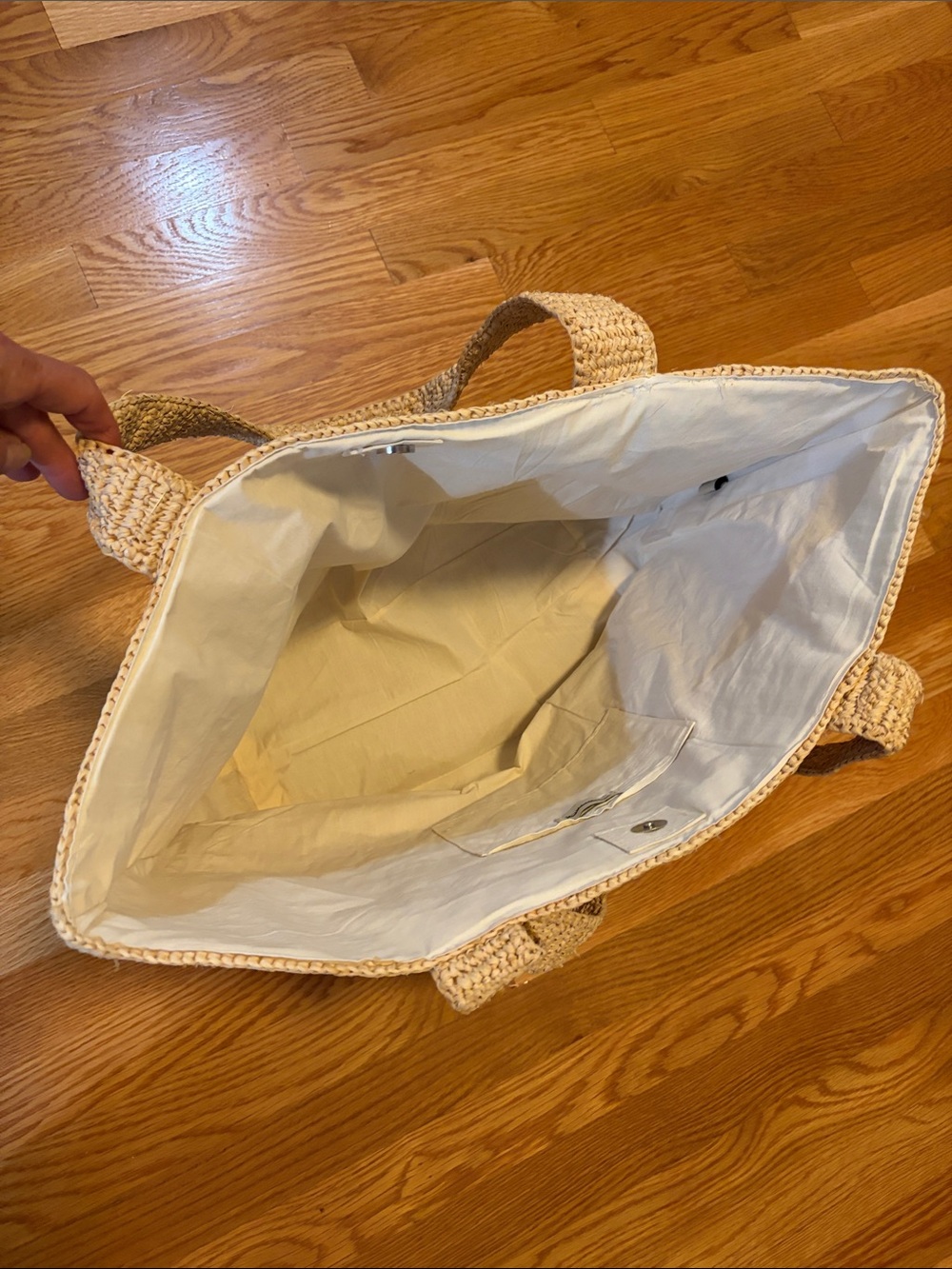 Anthropologie x Hat Attack Raffia Traveler Bag FLAWED NWT - Picture 8 of 13